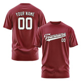 Custom Crimson Red White T-Shirt