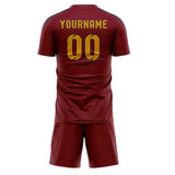 Custom Crimson Red Yellow Soccer Set
