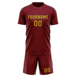 Custom Crimson Red Yellow Soccer Set