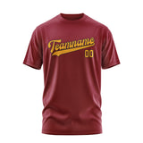 Custom Crimson Red Yellow T-Shirt