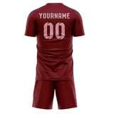 Custom Crimson Red Light Pink Soccer Set