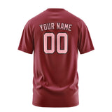 Custom Crimson Red Light Pink T-Shirt