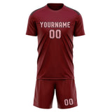 Custom Crimson Red Light Pink Soccer Set