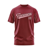Custom Crimson Red Light Pink T-Shirt