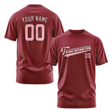 Custom Crimson Red Light Pink T-Shirt