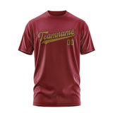 Custom Crimson Red Khaki T-Shirt