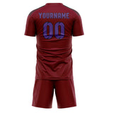 Custom Crimson Red Light Purple Soccer Set