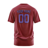 Custom Crimson Red Light Purple T-Shirt