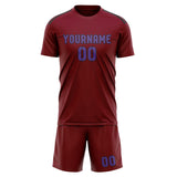 Custom Crimson Red Light Purple Soccer Set