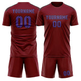 Custom Crimson Red Light Purple Soccer Set