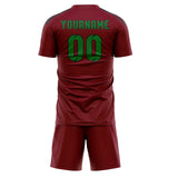 Custom Crimson Red Emerald Green Soccer Set