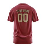 Custom Crimson Red Light Khaki T-Shirt