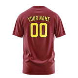 Custom Crimson Red Light Yellow T-Shirt