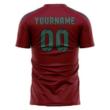 Custom Crimson Red Blue Green Soccer Jersey
