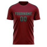 Custom Crimson Red Blue Green Soccer Jersey