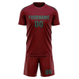 Custom Crimson Red Blue Green Soccer Set