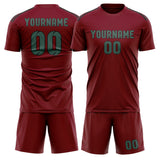Custom Crimson Red Blue Green Soccer Set
