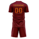 Custom Crimson Red Orange Soccer Set