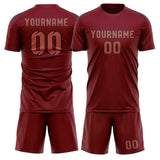 Custom Crimson Red Copper Rose Soccer Set