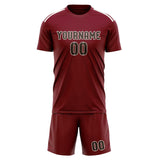 Custom Crimson Red Brown Soccer Set