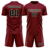 Custom Crimson Red Olive Soccer Set