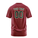 Custom Crimson Red Dark Green T-Shirt