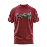 Custom Crimson Red Dark Green T-Shirt
