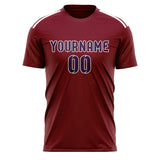 Custom Crimson Red Purple Soccer Jersey