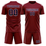 Custom Crimson Red Purple Soccer Set