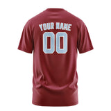Custom Crimson Red Light Blue T-Shirt