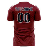 Custom Crimson Red Navy Soccer Jersey
