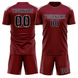 Custom Crimson Red Navy Soccer Set