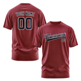 Custom Crimson Red Navy T-Shirt