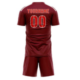 Custom Crimson Red Orange Red Soccer Set