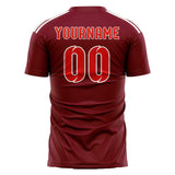 Custom Crimson Red Orange Red Soccer Jersey