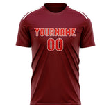 Custom Crimson Red Orange Red Soccer Jersey