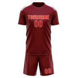 Custom Crimson Red Orange Red Soccer Set