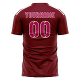 Custom Crimson Red Pink Soccer Jersey