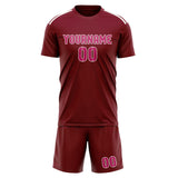 Custom Crimson Red Pink Soccer Set
