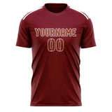 Custom Crimson Red Coral Red Soccer Jersey