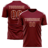 Custom Crimson Red Coral Red Soccer Jersey