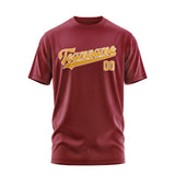 Custom Crimson Red Yellow T-Shirt