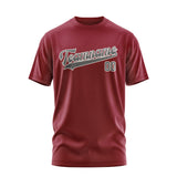 Custom Crimson Red Dark Grey T-Shirt