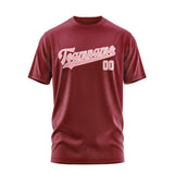 Custom Crimson Red Light Pink T-Shirt