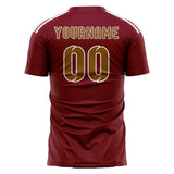 Custom Crimson Red Khaki Soccer Jersey