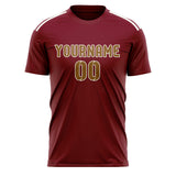 Custom Crimson Red Khaki Soccer Jersey