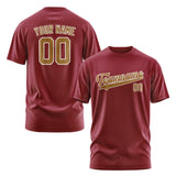 Custom Crimson Red Khaki T-Shirt