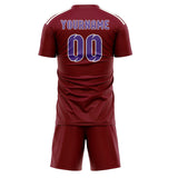 Custom Crimson Red Light Purple Soccer Set