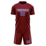 Custom Crimson Red Light Purple Soccer Set