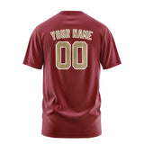 Custom Crimson Red Light Khaki T-Shirt